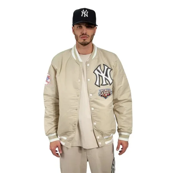 New Era New York Yankees Satin Varsity Jacket 2009 World Series Patch Men's - Picture 4 of 10